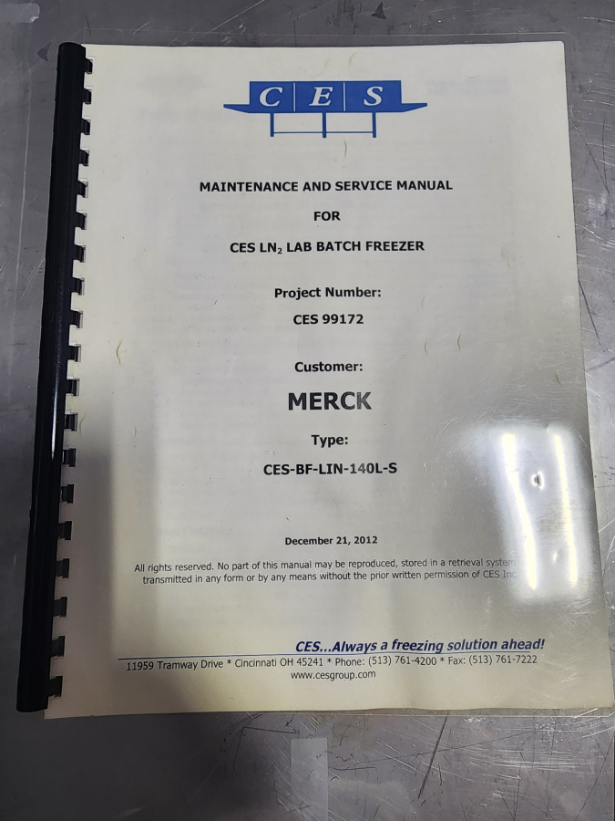 CES-BF-LIN-140L-S LN Batch Blast Freezer LN2 Cryogenic Freezing System, Stainless Steel, Digital Control, photo 14 of 15