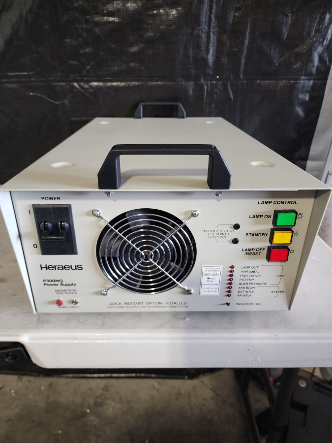 2021 Heraeus P300MQ Power Supply & I300MB Irradiator, 240V, 60Hz & Fusion UV System; SN: 700806/700802 &  700621/700799, photo 16 of 25