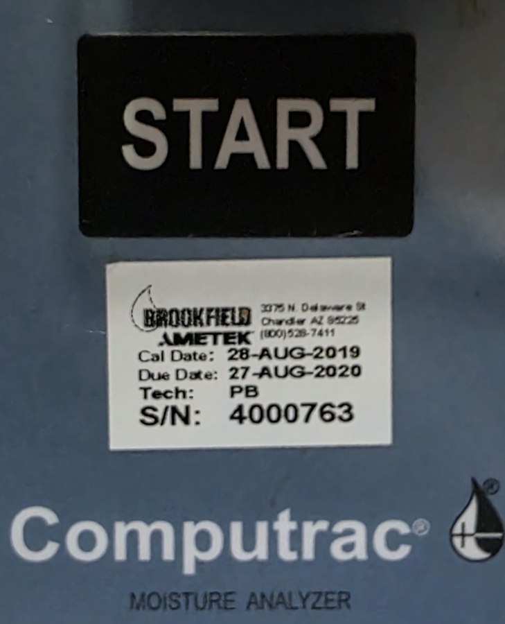 Arizona Instrument Brookfield Ametek Computrac MAX 4000XL Moisture Analyzer ; SN:4000763, photo 19 of 23