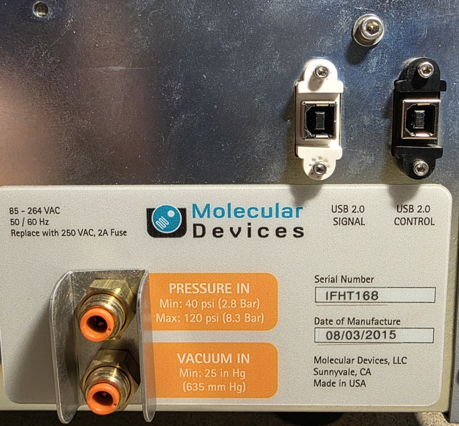 Molecular Devices IonFlux HT Automated Patch Clamp Electrophysiology unit; SN:0161/IFHT168, photo 13 of 16