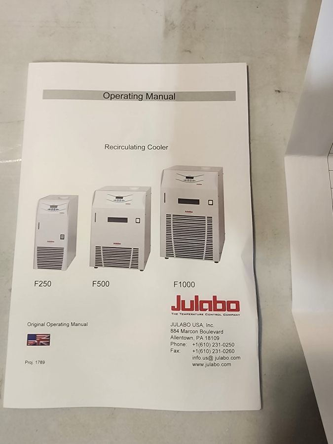 Julabo F250 Compact Lab Cooler Recirculating Process Chiller; SN:10371622/10370759, photo 13 of 13