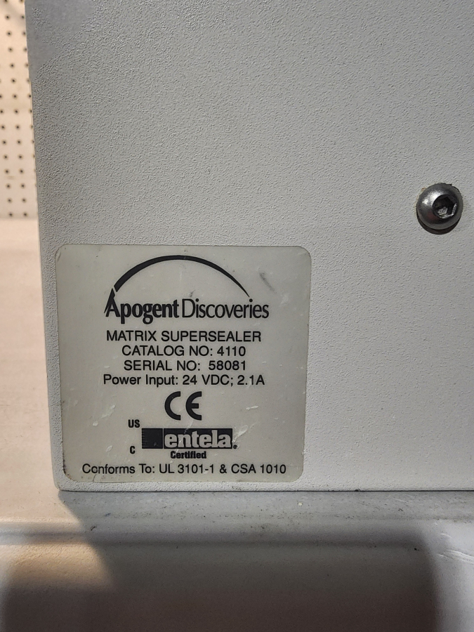 Apogent Discoveries 4110 Matrix Super Sealer Microplate Sealer, 24VDC; SN:58081, photo 6 of 6