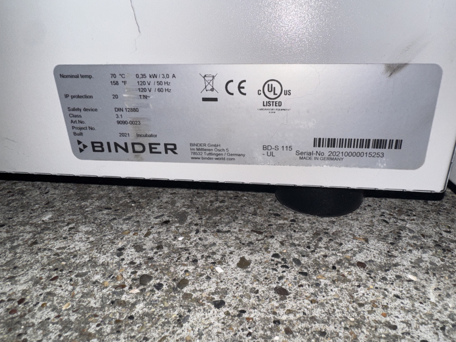 Binder BD-S 115 Incubator, photo 7 of 7