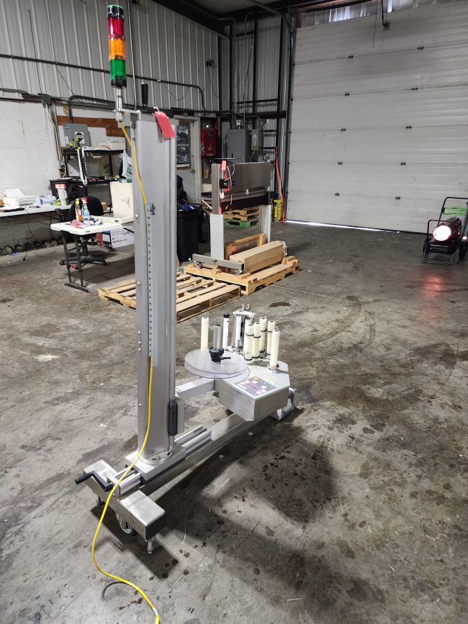 Markem-Imaje CimJet 300 Type 334 Print & Apply Label Printer Applicator Stand; SN:09C3D7447, photo 1 of 8