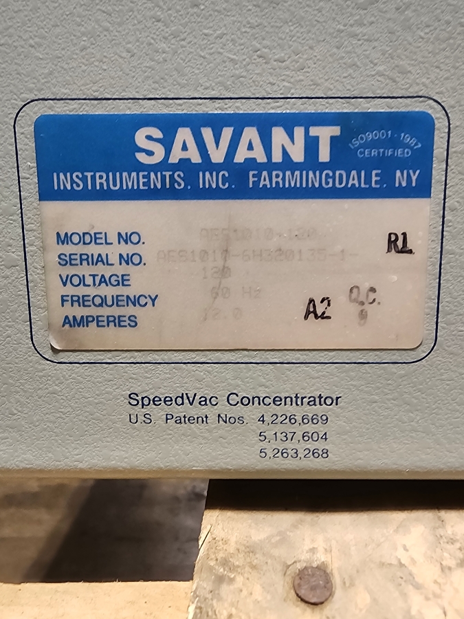 Savant AES1010-120 Speedvac concentrator w/RC110B Radiant Cover, photo 7 of 8