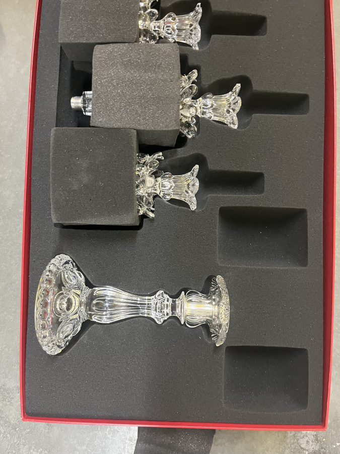 Pair of Baccarat MEDALLION 3 Light Candelabra 3 Bobeche 26 Prisms +xtras, photo 7 of 7