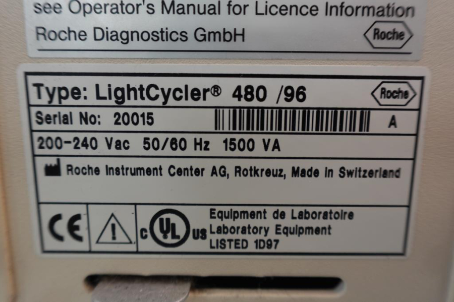 Roche LightCycler 480/96 PCR System includes computer with software; S/N 20015, photo 2 of 5