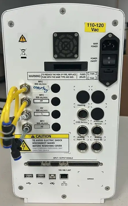 Getinge Applikon Biotechnology my-Control Bioreactor Controller Z310210012 (2020) Green [03-0024] - Custom Config: Manual needle valve on O₂ channel, overlay gas configured; SN: A170616-2000272, photo 2 of 5