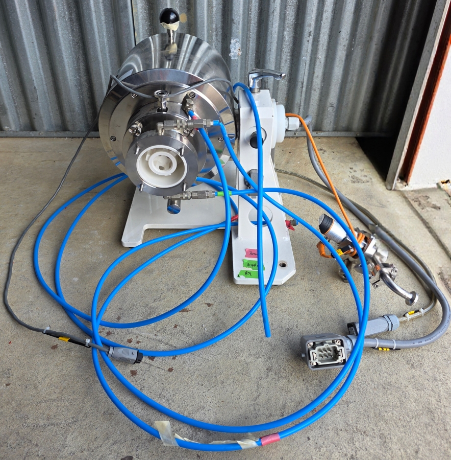 NETZSCH MiniCer 150ml Laboratory Agitator Bead Mill, Zirconia Wetted Path, w/ Feed/Pressure Vessel Module + Control Cabinet, photo 3 of 23