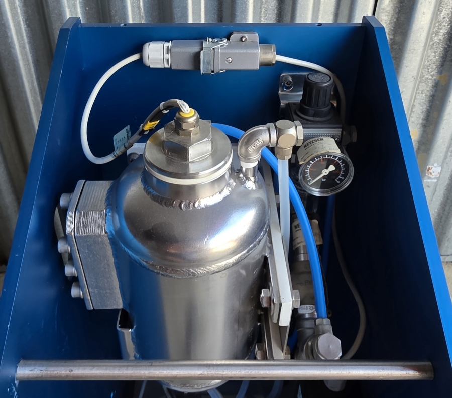 NETZSCH MiniCer 150ml Laboratory Agitator Bead Mill, Zirconia Wetted Path, w/ Feed/Pressure Vessel Module + Control Cabinet, photo 11 of 23