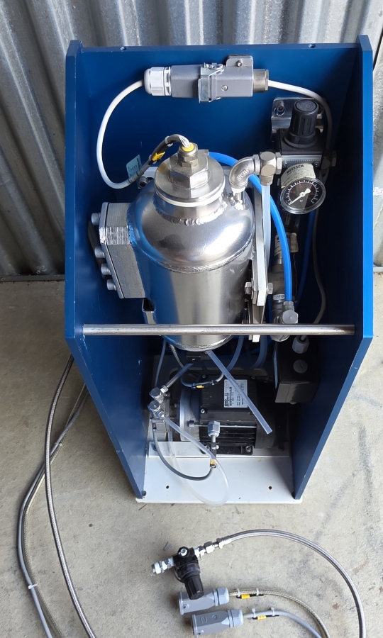 NETZSCH MiniCer 150ml Laboratory Agitator Bead Mill, Zirconia Wetted Path, w/ Feed/Pressure Vessel Module + Control Cabinet, photo 12 of 23