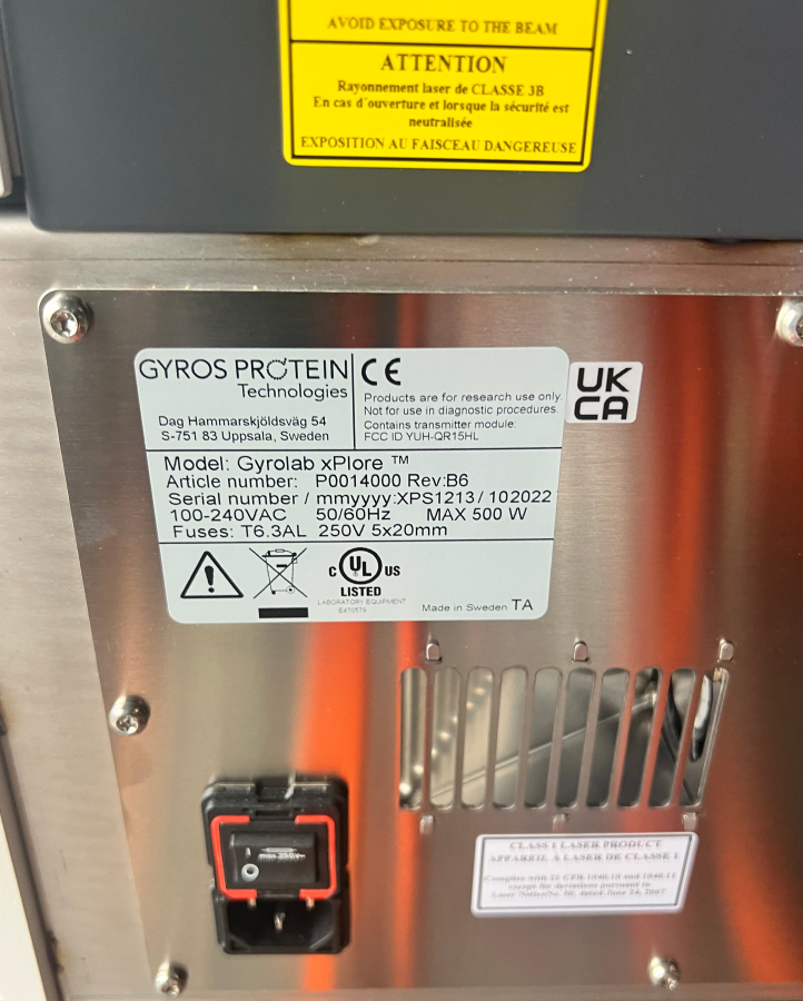 2022 Gyros Protein Technologies Gyrolab xPlore P0020300 Automated Immunoassay System; S/N: XPS1213, photo 8 of 10
